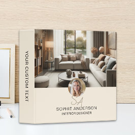 Carpeta Profesional de Negocios de Crema con Monog