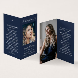 Carpeta simple de fotos funerarias Tarjeta de rezo