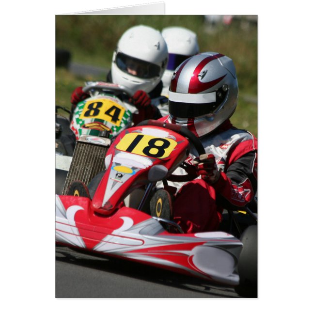 Carrera de acción deportiva motora mínima de karts (Frente)