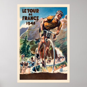 Carrera de Bicicletas Francesa de 1948 - Póster de
