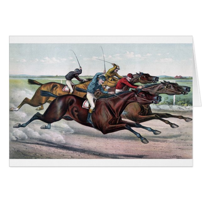 ¡Carrera de caballos del vintage - y están (Anverso (Horizontal))