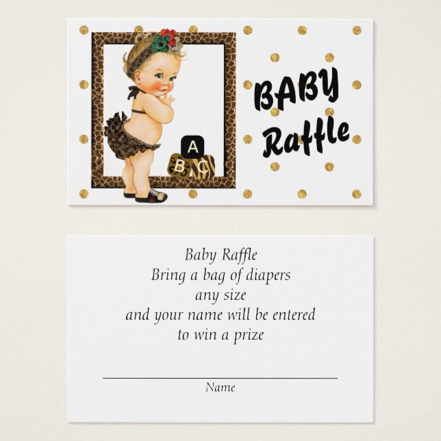 Carrera de oro Polka Dot Diaper Raffle (Anverso y reverso)