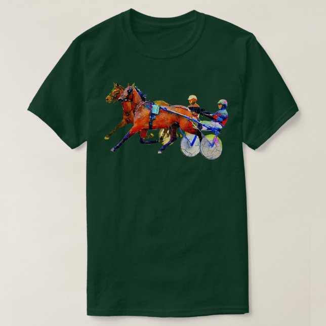 Carrera deportiva de caballos y camiseta con Carre (Diseño del anverso)
