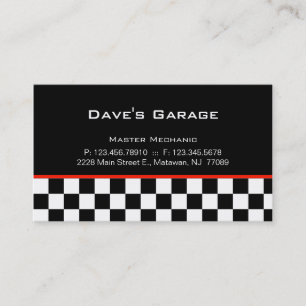 Carreras autos de la tarjeta de visita del garaje