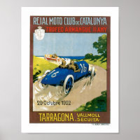 Carreras coches 1922 Poster de impresión de arte a