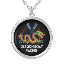 Carreras de bote Gold Dragon collar plateado