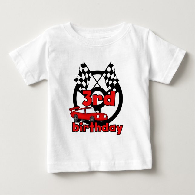 Carreras de coche 3 camisetas de cumpleaños y rega (Anverso)