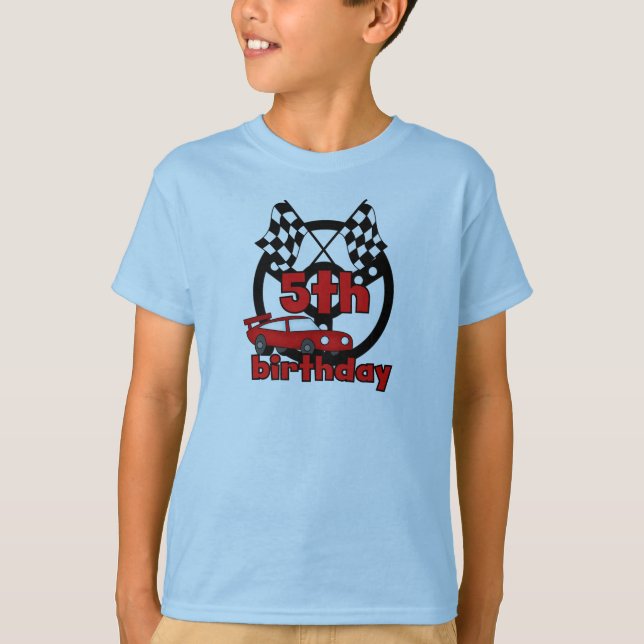 Carreras de coche 5 camisetas de cumpleaños y rega (Anverso)