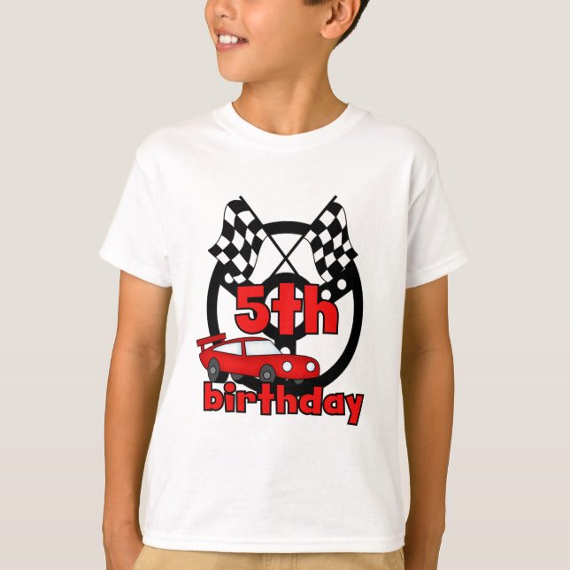 Carreras de coche 5 camisetas de cumpleaños y rega (Anverso)