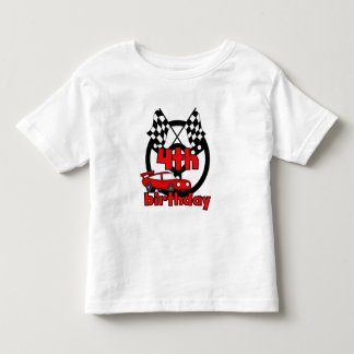 Carreras de coches 4ª camisetas de cumpleaños y re