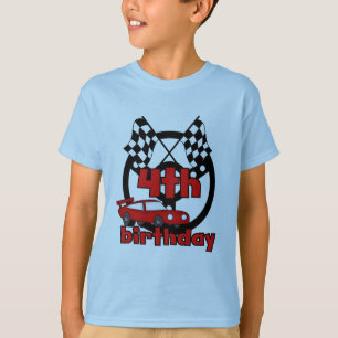 Carreras de coches 4ª camisetas de cumpleaños y re