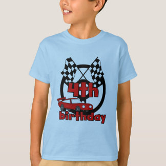 Carreras de coches 4ª camisetas de cumpleaños y re