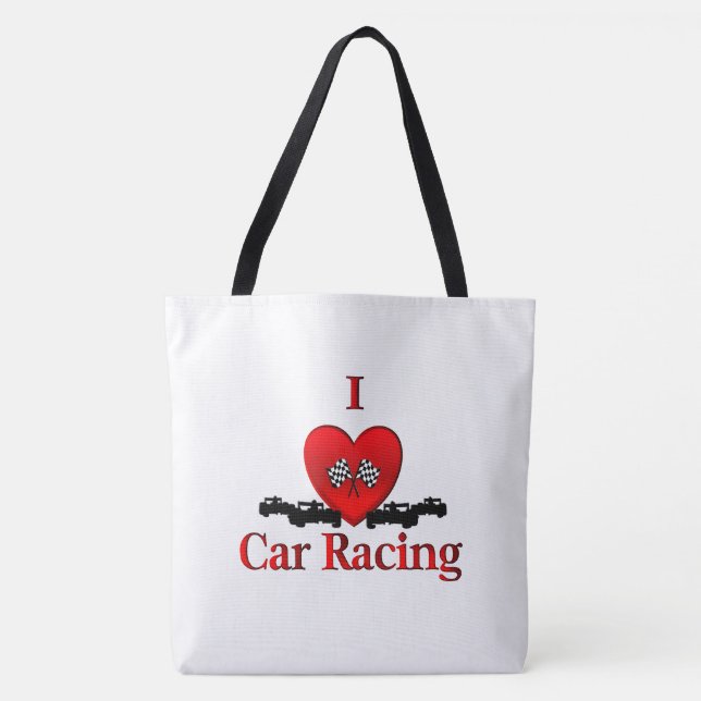 Carreras de coches de corazón Bolsa Tote (Anverso)