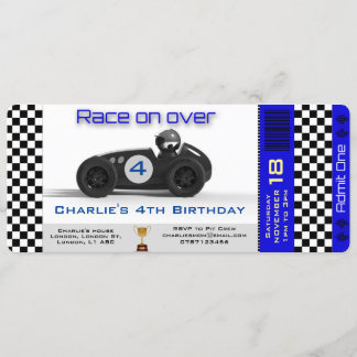 Carreras de invitación de cumpleaños tema de coche