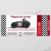 Carreras de invitación de cumpleaños tema de coche