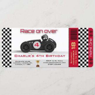 Carreras de invitación de cumpleaños tema de coche