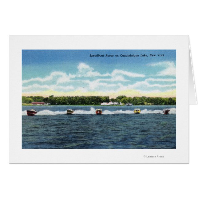 Carreras de lanchas rápidas en el lago (Anverso (Horizontal))