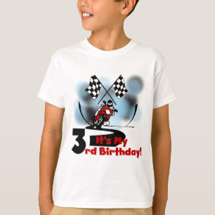 Carreras de motocicleta 3 camisetas de cumpleaños