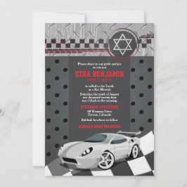 Carreras del coche Racecar Bar Mitzvah Invitación