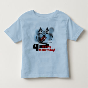 Carreras en motocicleta 4ª camisetas de cumpleaños