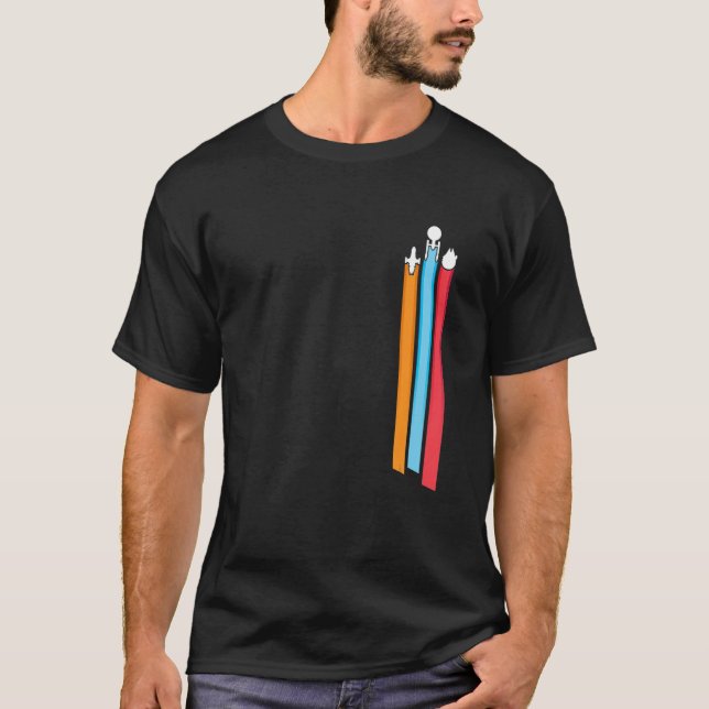 Carreras espacial Stripes Camisetas masculinas div (Anverso)