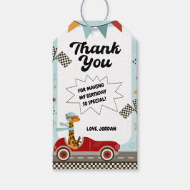 Carreras Fast Car Birday Gracias Etiqueta