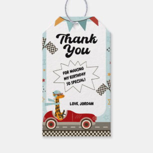 Carreras Fast Car Birday Gracias Etiqueta