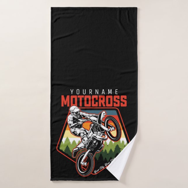 Carreras Motocross personalizada Dirt Bike Trail R (Toalla de baño)