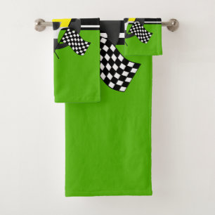 Carreras verde limón, negro y blanco a cuadros