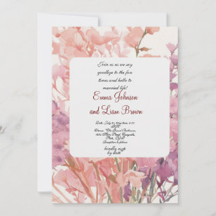carreta de invitación a la boda rosa pequeño petal