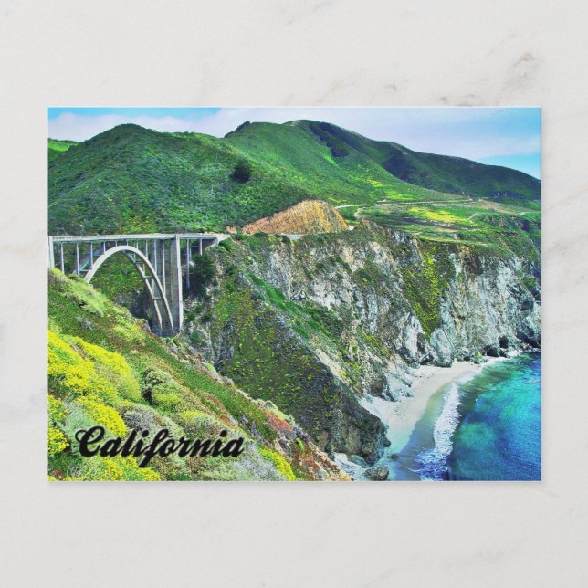 Carretera 1 Bixby Bridge Big Sur Postal (Anverso)
