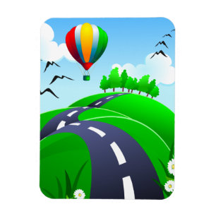 Carretera colindante con globo, imán