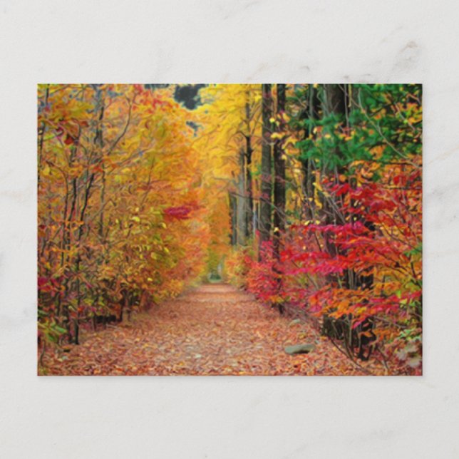 Carretera de otoño, postal (Anverso)