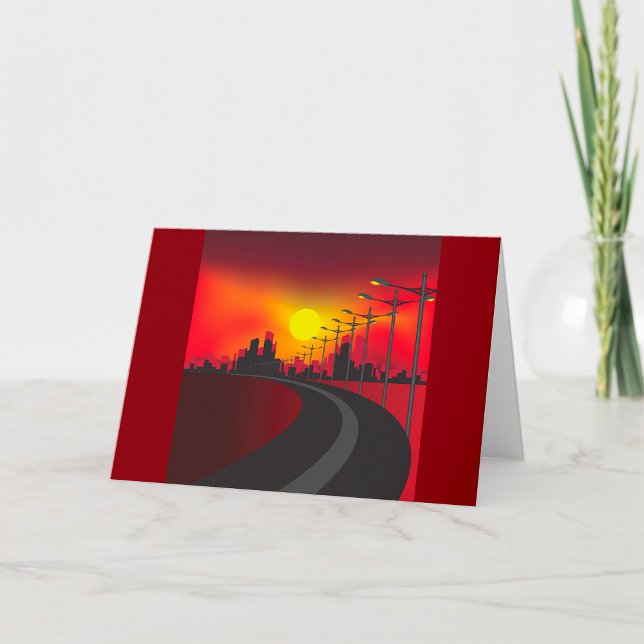 Carretera en las tarjetas de felicitación al atard (Subido por el creador)