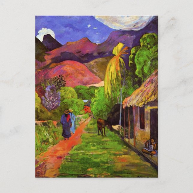 Carretera Gauguin en postal tahiti (Anverso)