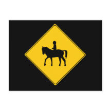 Carretera Rótulo - Tarjeta de postre para equitaci