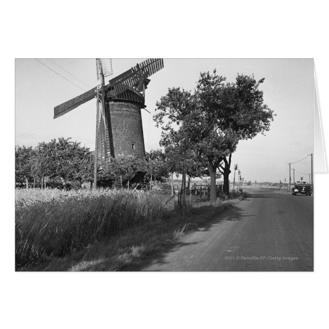 Carretera rural y molino de viento tradicional (Anverso (Horizontal))