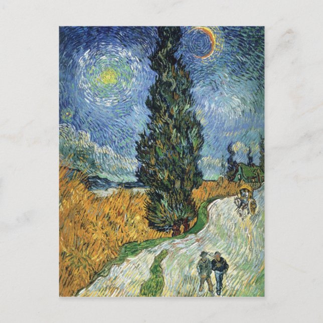 Carretera Van Gogh Con Tarjeta Cypreses (Anverso)