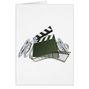 Carretes del clapperboard y de la película de cine