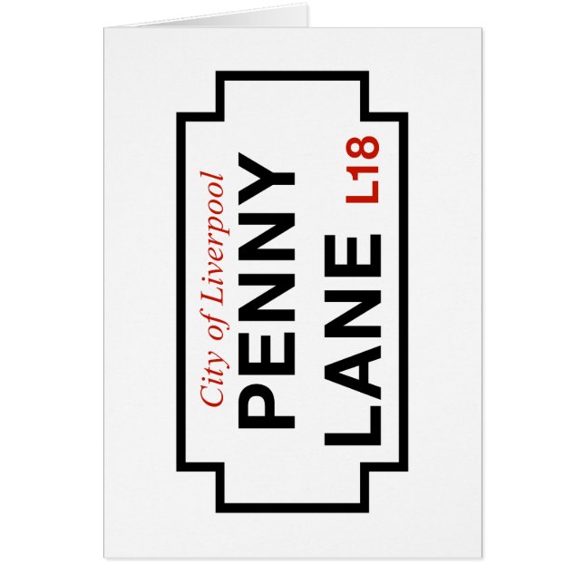 Carril del penique, placa de calle, Liverpool, (Frente)