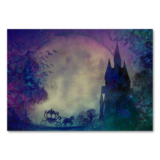 Carrito con tarjeta de mesa al atardecer (Anverso)