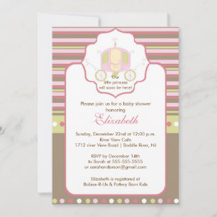 Carrito de Bonito de invitación a Baby Shower para