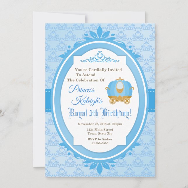 Carrito de invitación al cumpleaños de la Princesa (Anverso)