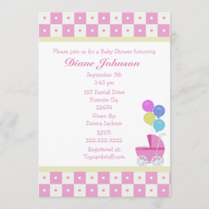 Carrito para bebés: Invitaciones a la ducha para b
