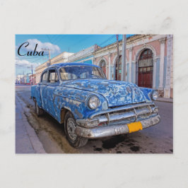 Carro clásico americano en Cienfuegos, postal de C