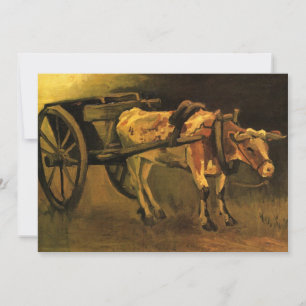 Carro con buey rojo y blanco de Vincent van Gogh