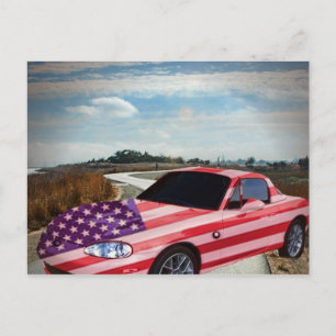 Carro de deporte pintado en Estados Unidos, postal