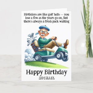 *~* Carro de golf AP94 Tarjeta de cumpleaños humor