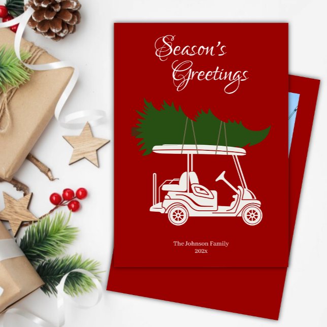 Carro de golf con árbol de Navidad ・ Foto roja (Subido por el creador)