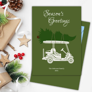 Carro de golf con árbol de Navidad ・ Foto verde